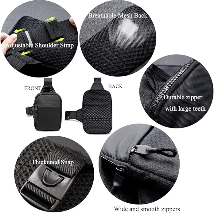 Mini Sling Bag for Men Crossbody,Small Chest Bag Casual Trendy Waterproof Lightweight Phone Crossover Daypack