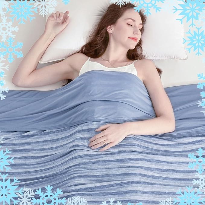 Ailemei Direct Cooling Blanket for Hot Sleepers, Double Sided Cold Effect,Twin/Full Size Lightweight Breathable Summer Blankets for Bed, Transfer Heat to Keep Body Cool for Night Sweats,60"x90"
