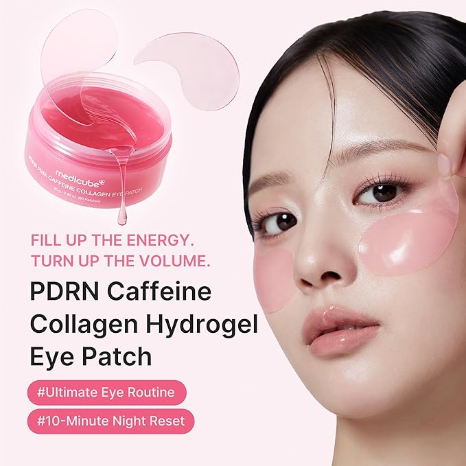 medicube PDRN Caffeine Collagen Eye Patch | Gel Eye Patches for the appearance of Dark Circles, Undereye Bags | Firming, Age-Defying Care with Retinol, Collagen | Korean Skincare | 30 Pairs