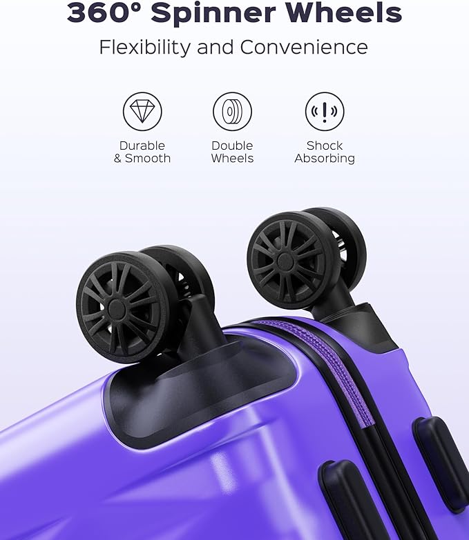 Suitour Luggage Sets 2 piece, Hardshell Lightweight Travel Suitcase with Spinner Wheel 20/28 inch Travel Suitcase set…