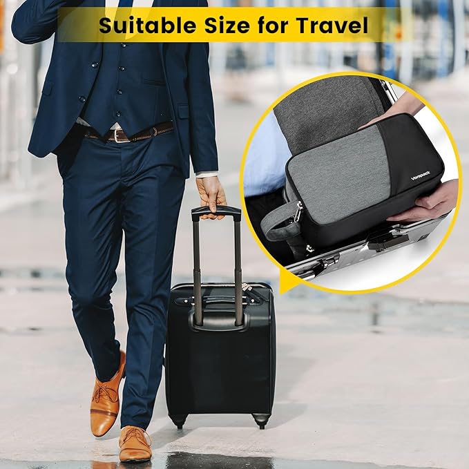 Vorspack Travel Toiletry Bag - Toiletry Bag for Men Water Resistant Skincare Bag for Bathroom Toiletries Accessories Gifts - Grey
