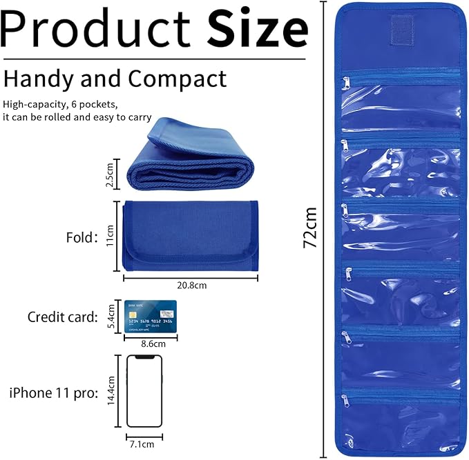 VOCHIC Money Wallet, Money Organizer for Cash with 6 Zippered Pocket Multipack Money Pouch, Cash Bill Organizer, Money Bag Small Travel Money Holder for Budgeting, Receipt and Tips