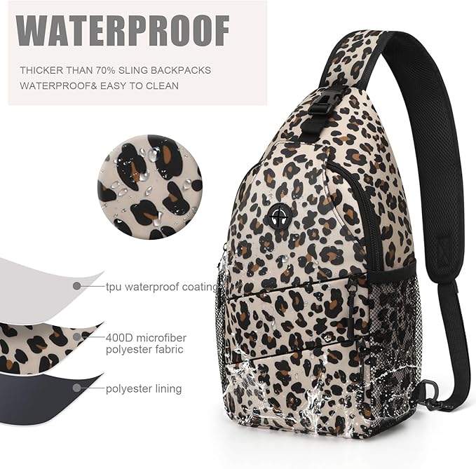 Crossbody Bags for Women Men Trendy Sling Bag Backpack Casual Chest Bag with Convertible Shoulder Strap