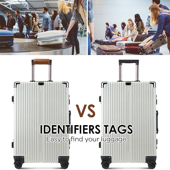 Leather Luggage Handle Wraps for Suitcase, 4 Pack Luggage Handle Cover Identifiers Tags Markers for Travel Accessories (Brown)