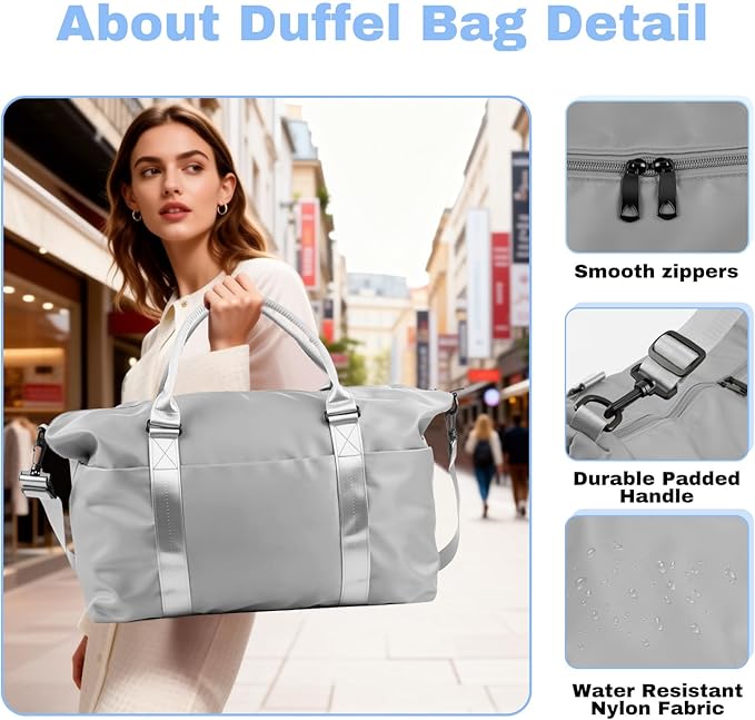 Weekender Duffel Bags for Women， Travel Totes Bag for Airplane Essentials, Overnight Bags for Women with Trolley Sleeve, Large Carry On Hospital Bag for Labor and Delivery, Sport, Gym