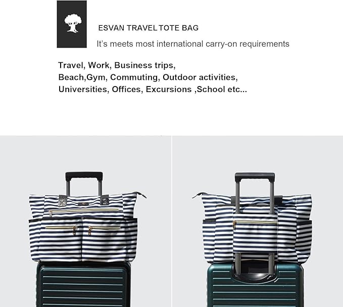 Weekender Bag Carry On Bag Overnight Tote Travel Duffle with 13 Pockets for Travel,Work，Gym,Beach,Teacher,Nurse