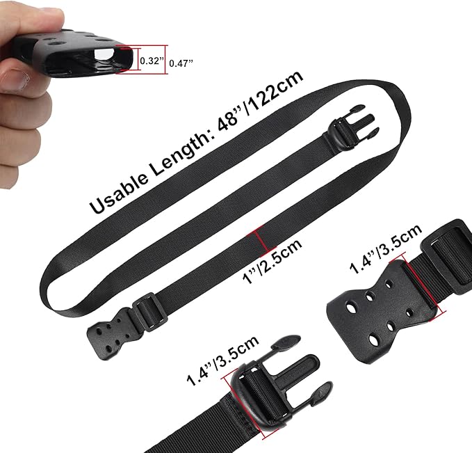 Ayaport Utility Straps with Buckle 48" Quick-Release Adjustable Nylon Straps Black 4 Pack