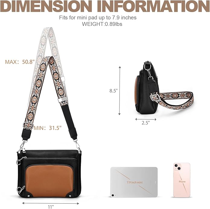 SYTRAH Anti-Theft Crossbody Purse for Women, Crossbody Shoulder Bag with Built-in Wallet & RFID Blocking for Travel Workout