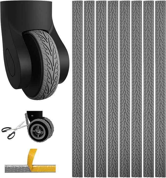8Pcs Luggage Wheel Covers, Suitcases Wheel Covers, Silicone Luggage Protector, Durable, Mute and Shock Absorption, Waterproof (Grey p)