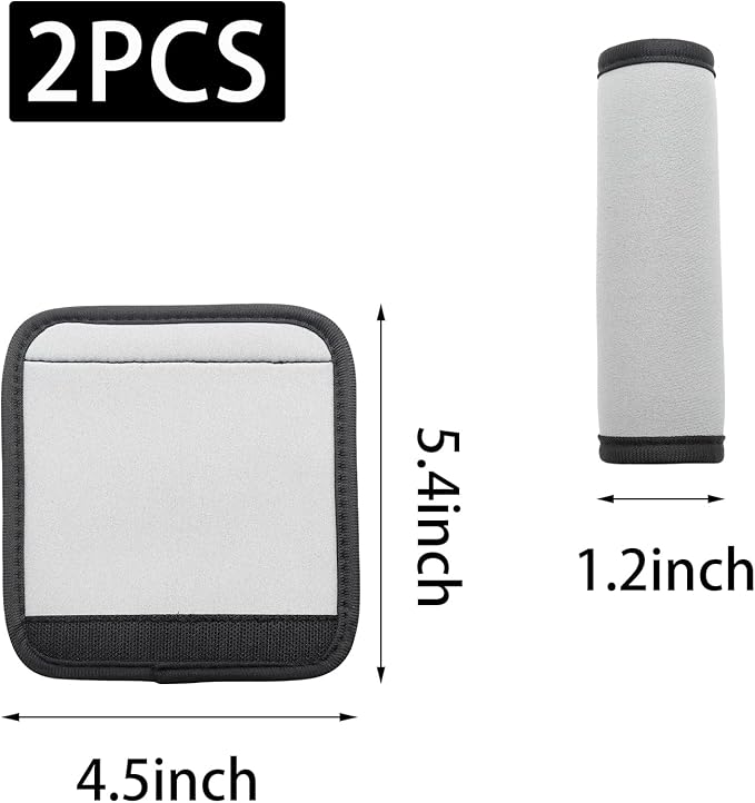 2pcs Silver Luggage Handle Wraps for Suitcase- Soft Suitcase Handle Covers for Travel Accessories（ Bright Color for Suitcase Tags Identifiers ）