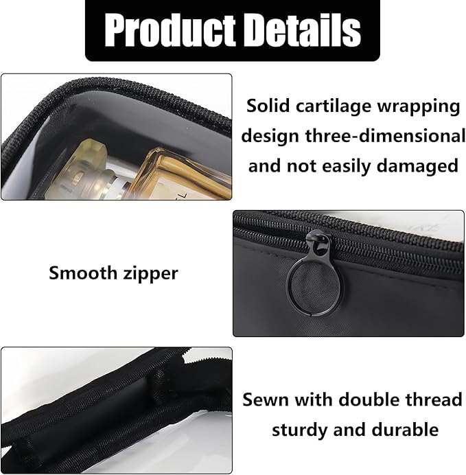 Clear TSA Approved Toiletry Bag - 3-Pack (Large, Small & Mini) Clear Makeup Cosmetic Bag with Zipper, Quart Size Travel Essential Organizer for Women, Car Bag Organizer & Car Organization Essentials