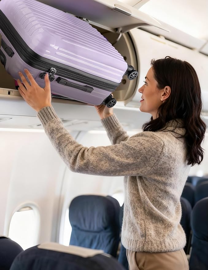 Carry on Luggage - Airline Approved Suitcases with Spinner Wheels, Built-In TSA Lock，Hard Shell Expandable Suitcases