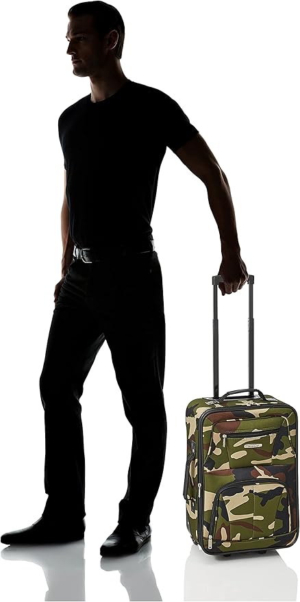 Rockland Fashion Softside Upright Luggage Set,Expandable, Wheel, Telescopic Handle, Camouflage, 2-Piece (14/19)