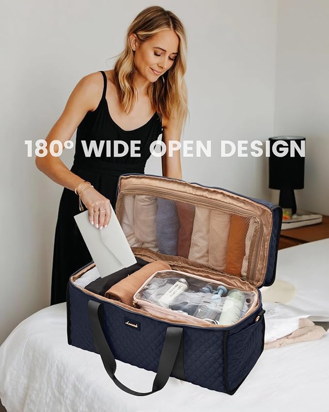 LOVEVOOK Travel Duffle Bag - Weekender & Overnight Bag with Toiletry & Wet Pocket, Carry-On Size, 3pc Set