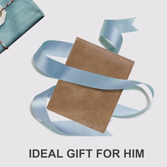 Chelmon Slim Wallet for Men ID Window with RFID Blocking Front Pocket Minimalist Bifold Bussiness Card Holder Gift for Men