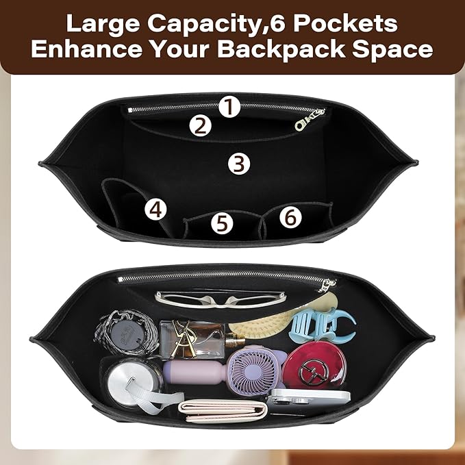 Fit Longchamp Organizer Insert, for Long Champ Le Pliage S Bag Handbag Women, with Cup Holder, Small/Black