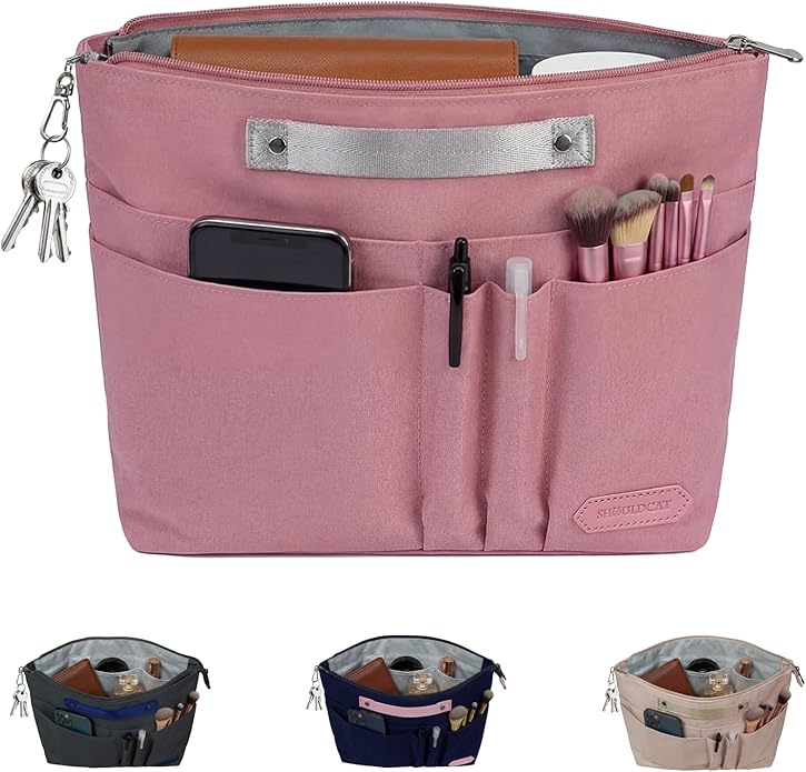 VANCORE Purse Organizer Insert for Handbags,Tote Bag Organizer Insert with Zipper Bag,Premium Handbag Organizer Inside Liner for Women with 15 Pockets
