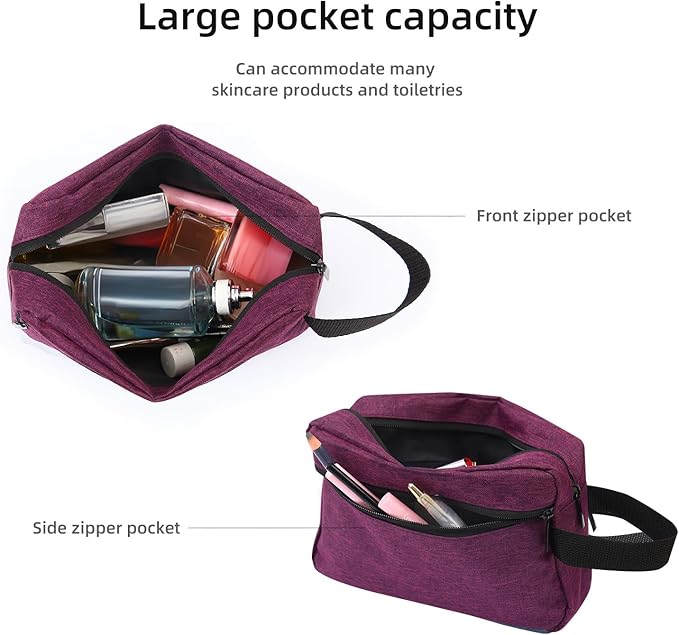 Travel Toiletry bag Toiletry bag for women men Hanging Cosmetic bag Travel accessories for Women Men (Deep purple)