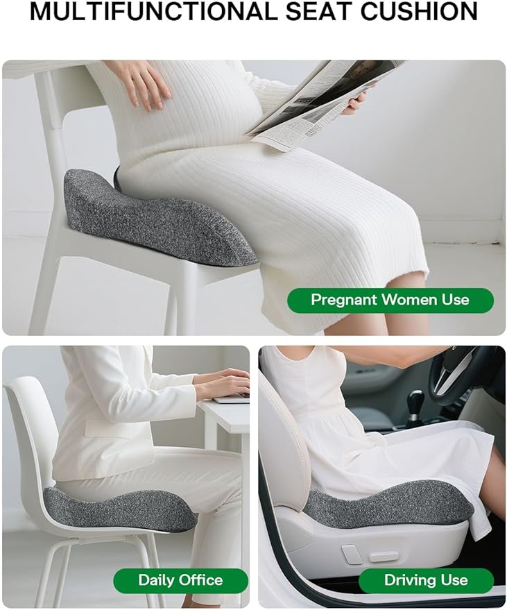 medisana Seat Cushion, SC 100 Seat Cushions for Office Chairs, Car Seat, Wheelchair - Sciatica & Tailbone & Coccyx Pain Relief Pillow for Driver Sedentary, Gift for Women Men(Size:18*14.6*3.54in-Grey)