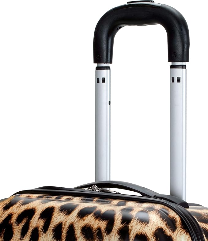 Rockland Safari Hardside Spinner Wheel Luggage, Leopard, 3 Piece (20"/24"/28")