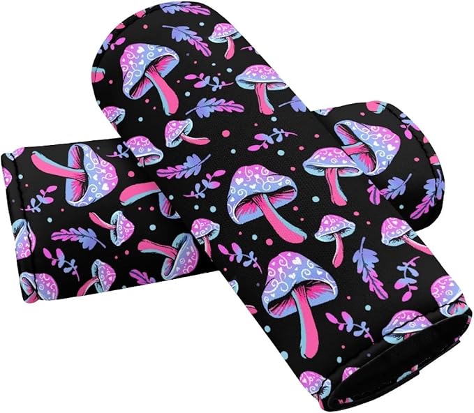 BIGCARJOB 2 Pcs Mushroom Luggage Handle Cover Set for Suitcase,Universal Luggage ID Tags Door Handle Protection Sleeve Cover Identifier Travel Bag Wraps Travel Accessories