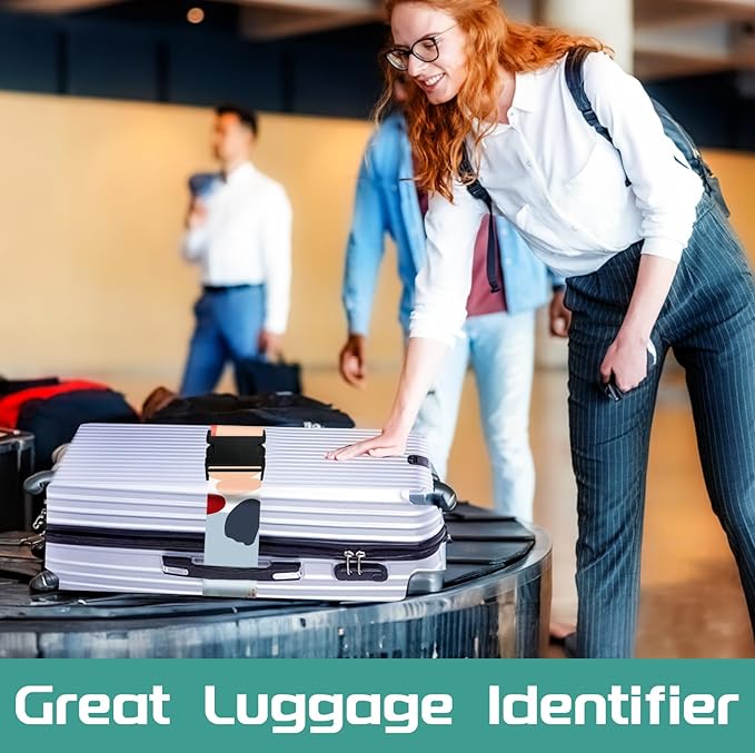 Slohif Luggage Straps for Suitcases Travel Belt Accessories Luggage Connector Identifiers 2 Pack Over Handle with Buckle Unique Nylon Adjustable Strap for Sleeping Bag Car Seat Simple Painting