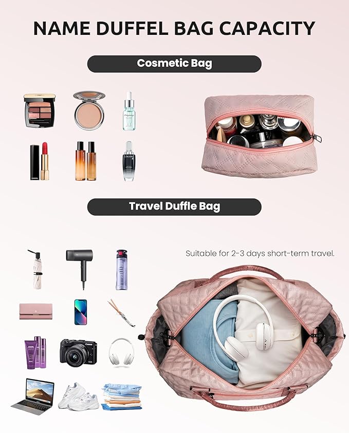 Graduation Gift for Her Women Gift-Birthday Gifts, Initial Duffle Bags with Shoe Compartment, Girls Weekender Bag,Overnight Bag for Women, Travel Bag with Makeup Bags Gift for Mom (Letter A)