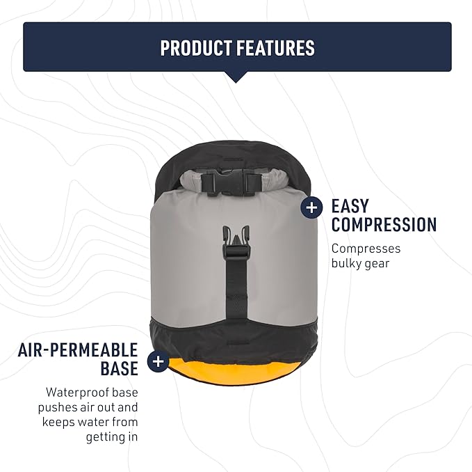 Sea to Summit eVac Ultra-Lightweight Compression Dry Bag, Waterproof Dry Storage, 3 Liter, Atoll Blue