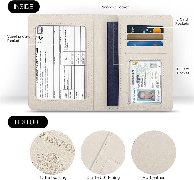 Passport Holder,Travel Essentials,Travel Gifts(Off White)