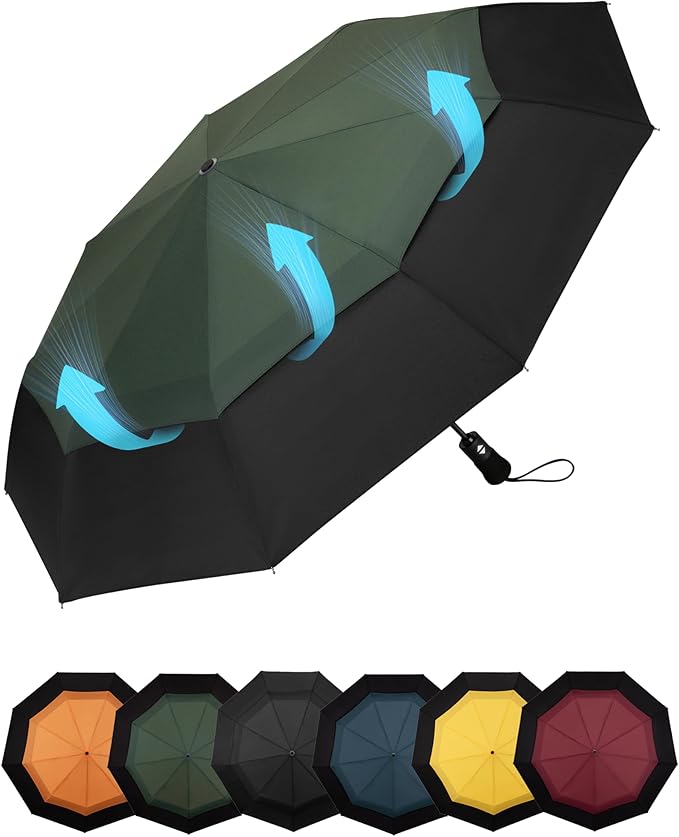 Travel Compact Umbrella Windproof - Portable Automatic for Rain, Folding Umbrella for Men and Women, Portable 210T Fabric