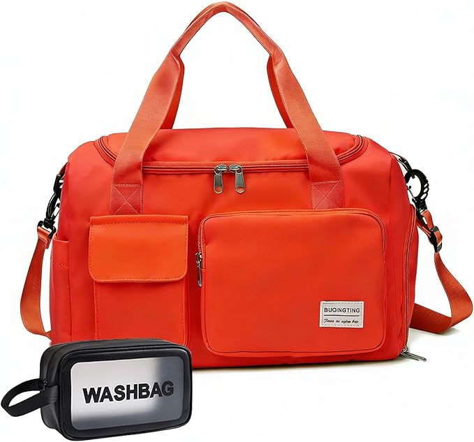 Small Gym Bag for Women, Travel Duffle Bag Carry On Weekender Bag with Shoe Compartment