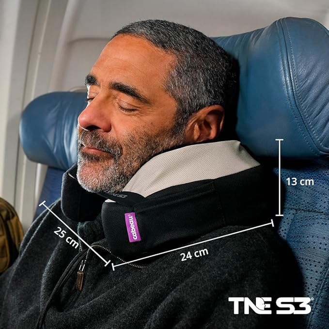 Cabeau Travel Neck Pillows for Airplanes – The Neck’s Evolution, TNE S3 – Supportive Memory Foam Design for Long Haul Flights – Attachable Seat Straps and 360° Support (Cairo Tan)