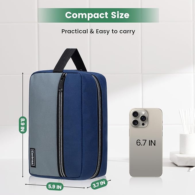 Travel Toiletry Bag - Small Toiletry Bag for Men Skincare Bag for Toiletries Accessories Gifts - Navy Blue