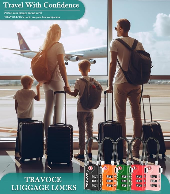 TSA Approved Luggage Locks, Travel Locks Which Also Work Great as Gym Locks, Toolbox Lock, Backpack and More, Orange 2 Pack