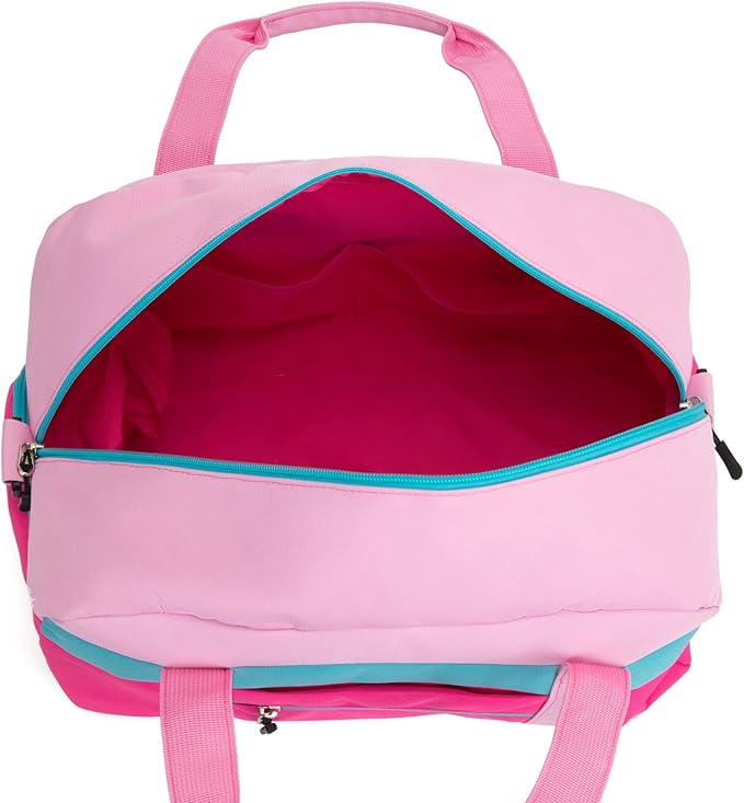 HawLander Kids Duffle Bag for Boys or Girls, Fit Sports Practice, or Overnight Travel Weekend (Pink)