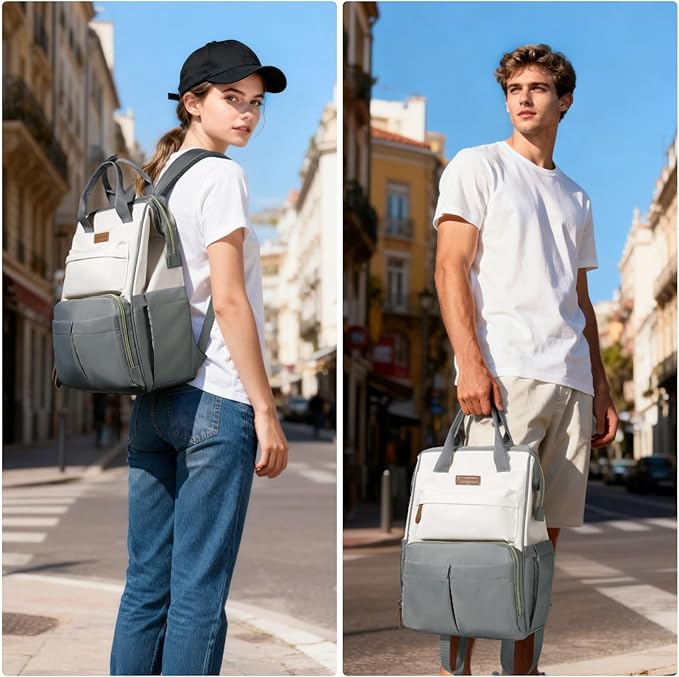 Maelstrom Laptop Backpack, Fits 15.6-17.3 Inch Travel Backpack Gift for Women Men, Waterproof College School Computer Bag, Anti-theft Business Work Bag with Luggage Strap(Grey, 15.6 Inch)