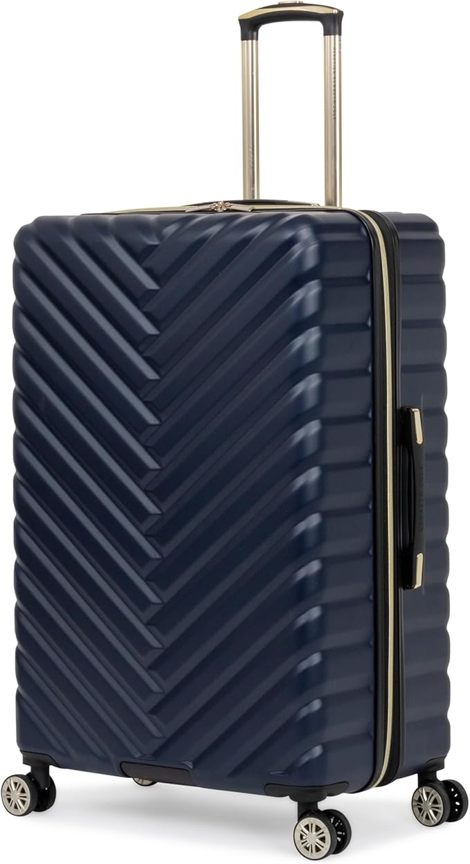 Kenneth Cole REACTION Madison Square Lightweight Hardside Chevron Expandable Spinner Luggage, Navy, 2-Piece Set (20" & 28")