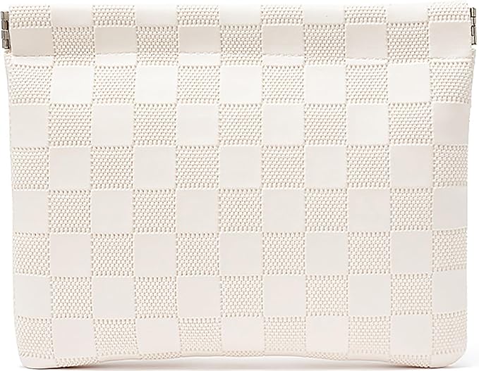 Leather Pocket Cosmetic Bag for Purse,Coin Purse Lipstick Cosmetic Accessories Organizer, Travel Kit Storage Pouch,Waterproof Portable No Zipper Self-closing Small Makeup Pouch for Women
