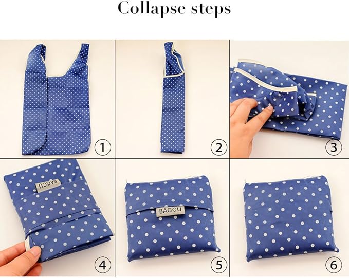 Cloth Tote Bags, Reusable, Foldable, Recycle for Shopping, Fits in Pocket, Eco Friendly for Groceries, Water Resistant, Lightweight, Strong & Durable Large (6Pack)
