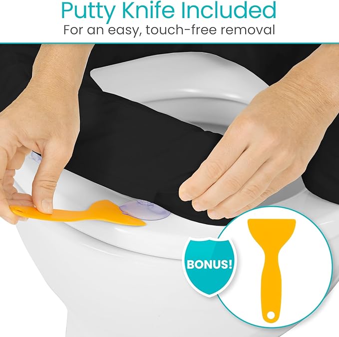 Vive Toilet Seat Cushion (Soft Cushioned Foam) - Easy Clean Padded Bathroom Attachment - Elongated, Standard Seats - Comfort and Support Donut for Handicap, Adults (2" Cushioned Foam, Black)