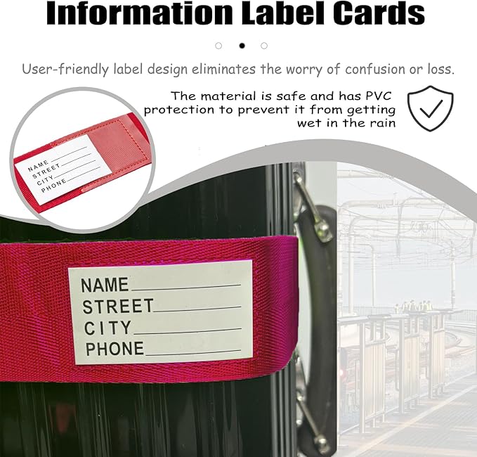 Luggage Straps TAS,Travel Strap with Name tag,Easy to Identify,Luggage Straps TSA Approved with Lock,Combination Luggage Lock with Adjustable Length,Compatible with 20-34 inch Luggage(Red 2 Pack)