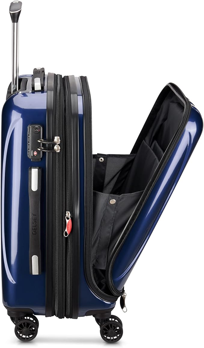 DELSEY PARIS Helium Aero Hardside Expandable Luggage with Spinner Wheels, Blue Cobalt, Carry-On 19 Inch