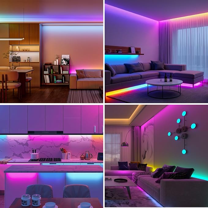 BTF-LIGHTING WS2811 Smart IC RGB FCOB COB LED Strip, UL Listed 630LEDs/m High Density Color Chasing Uniform Light, DC12V 32.8FT 10mm Width Tape Light for Home Party DIY Decor(No Adapter or Controller)