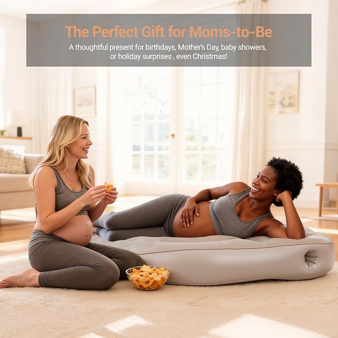 Inflatable Pregnancy Pillow with Belly & Head Hole, Prone Pregnancy Pillow for Stomach Sleepers, Belly Pillow Pregnancy Mattress for Pregnant Women, Maternity airbed Pool Float for Tummy Massage