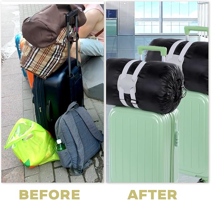 2 Pack Luggage Straps Bag Bungee for Add a Bag Suitcase Adjustable Belt Travel Suitcase Elastic Strap Belt Travel Accessories Connecting Carry On Bags Add Bags