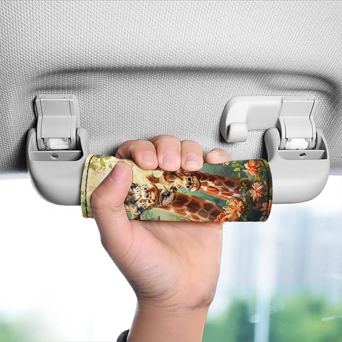BIGCARJOB Giraffe Luggage Handle Wrap Set for Suitcase 2 Pack Animal Print Suitcase Identifier Protective Cover Trolley Case Grip Replacement Luggage Handle Cover Travel Bags