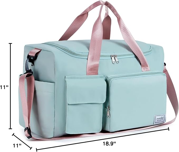 FIORETTO Women's Gym Duffle Bag with Shoes Compartment, 30L Capacity, Ideal for Travel, Gym, Sports, Duffel, Weekender