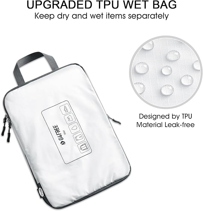 G4Free 6 Set Compression Packing Cubes, 3 sizes Travel Packing Organizers for Suitcases, Expandable Luggage Suitcase Storage Bags Set, Lightweight Packing Cubes Travel Essentials