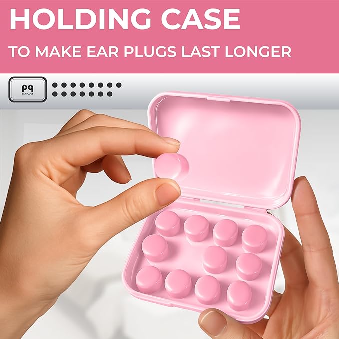 Peace&Quiet | PQ Silicone Ear Plugs for Sleeping - 15 Wax Earplugs for Sleep and Swimming, Soft Ear Covers for Sleeping, Wax Ear Plugs Noise Cancelling 32Db, Pink