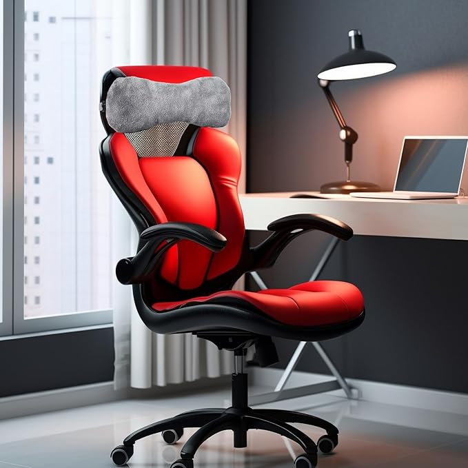 2 Pcs Neck Pillow for Recliner Headrest Pillow Bone Shaped Chair Plush with Adjustable Strap Neck Support and Pain Relief Curve Head Cushion for Car Travel Airplane (Grey)